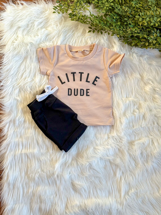 Mini Vibes: 'Little Dude' Tee & Chill Shorts Set