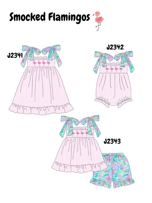 Smocked Flamingos