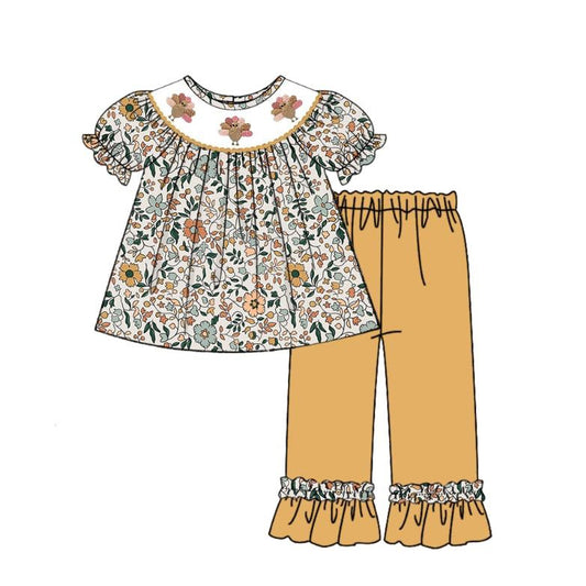 Harvest Meadow Pants Set with Design